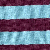 Bassin And Brown Hooped Stripe Cotton Socks - Wine and Mint Green