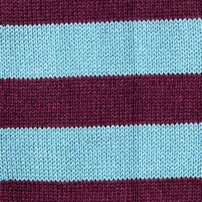 Bassin And Brown Hooped Stripe Cotton Socks - Wine and Mint Green