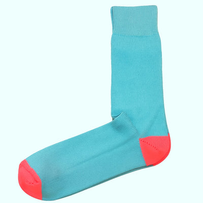 Bassin and Brown Contrast Heel & Toe Cotton Socks – Arctic Blue and Pink