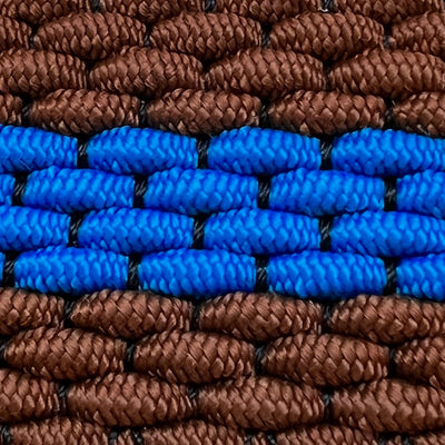 Bassin And Brown Horizontal Stripe Woven Elasticated Belt - Brown and Electric Blue