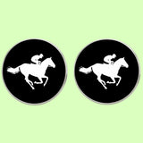 Bassin & Brown Horse Racing Cufflinks in Black and White