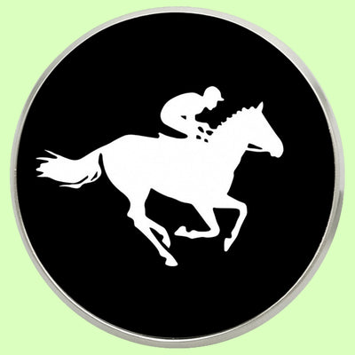 Bassin & Brown Horse Racing Cufflinks in Black and White