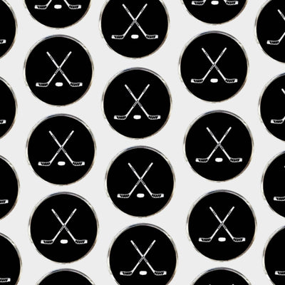 Bassin And Brown Crossed Ice Hockey Sticks Cufflinks - Black And White