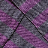 Bassin and Brown Hooped Stripe Cotton Socks - Purple and Grey