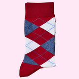 Bassin and Brown Kynaston Argyle Socks - Red, Blue and White