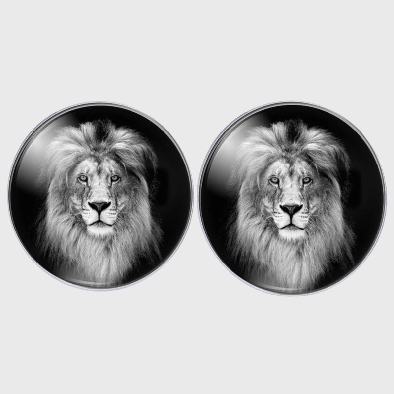 Bassin and Brown Lion Cufflinks - Black and White