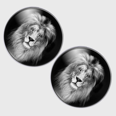 Bassin and Brown Lion Cufflinks - Black and White