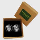 Bassin and Brown Lion Cufflinks - Black and White