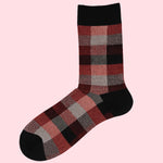 Bassin and Brown Lachlan Multi Colour Check Socks – Black, Pink and Red