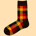 Bassin and Brown Lachlan Multi Colour Check Socks –Brown, Red, Yellow and Green