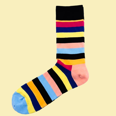 Bassin and Brown Leighton Multi-Coloured Striped Men’s Socks