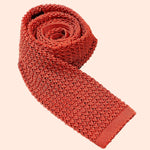 Bassin and Brown - Plain Knitted  - Silk Tie  - Mauve