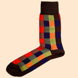 Bassin and Brown Bright Check Socks - Multi Colour