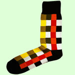 Bassin and Brown Men’s Checked Socks - Multi Coloured