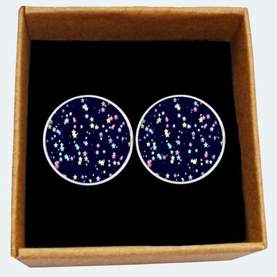 Bassin and Brown Multi Colour Mini Stars Cufflinks  -  Navy