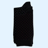 Bassin and Brown Men's 3 Pack 100% Bamboo Pin Dot Black Socks