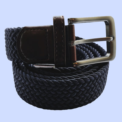 Bassin and Brown Springett Navy Blue Woven Elasticated Belt