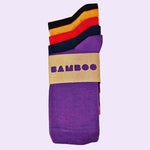 Bassin and Brown  5 Pack Bamboo Plain Socks - Purple, Red, Navy, Black and Mustard