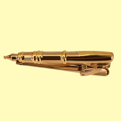 Bassin and Brown Fountain Pen Tie Bar - Gold