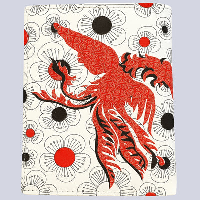 Bassin and Brown Red Phoenix and Dragon Batik Art Bi-Fold Wallet