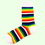 Bassin and Brown Politt Hooped Striped Socks – White Multi Coloured
