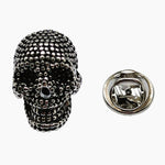 Bassin and Brown Silver Skull Lapel Pin