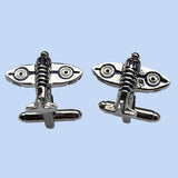 Bassin and Brown Spitfire Silver Roundel Cufflinks