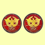Bassin and Brown SPQR - The Senate and People Of Rome Cufflinks - Wine and Gold