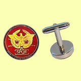 Bassin and Brown SPQR - The Senate and People Of Rome Cufflinks - Wine and Gold