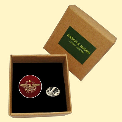 Bassin and Brown SPQR - The Senate and People of Rome Eagle Lapel Pin - Wine and Gold