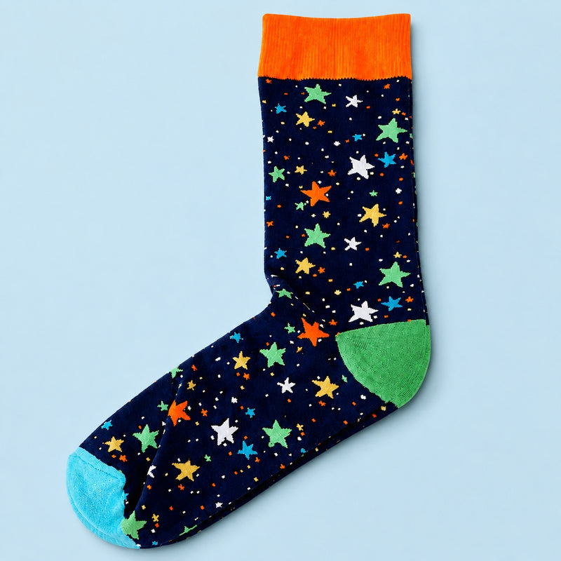 Bassin and Brown Scott Multi Star Men's Socks – Navy Multi