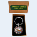 Bassin and Brown Sigillum Militum Knights Templar Keyring - Blue, Red, Brown and White