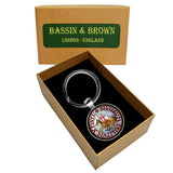 Bassin and Brown Sigillum Militum Knights Templar Keyring - Blue, Red, Brown and White