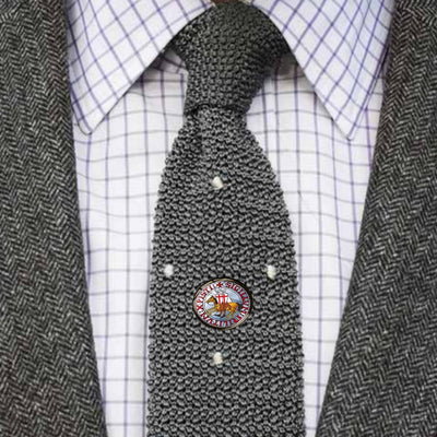 Bassin And Brown Sigillum Militum Knights Templar Lapel Pin - Blue, Red, Brown And White