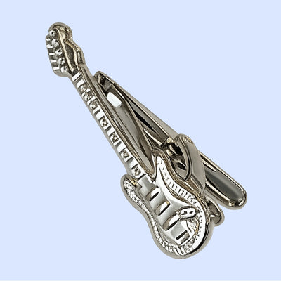 Bassin and Brown Silver Guitar Tie Bar