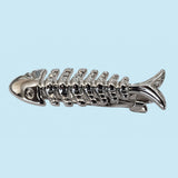 Bassin and Brown Silver Fish Skeleton Tie Bar