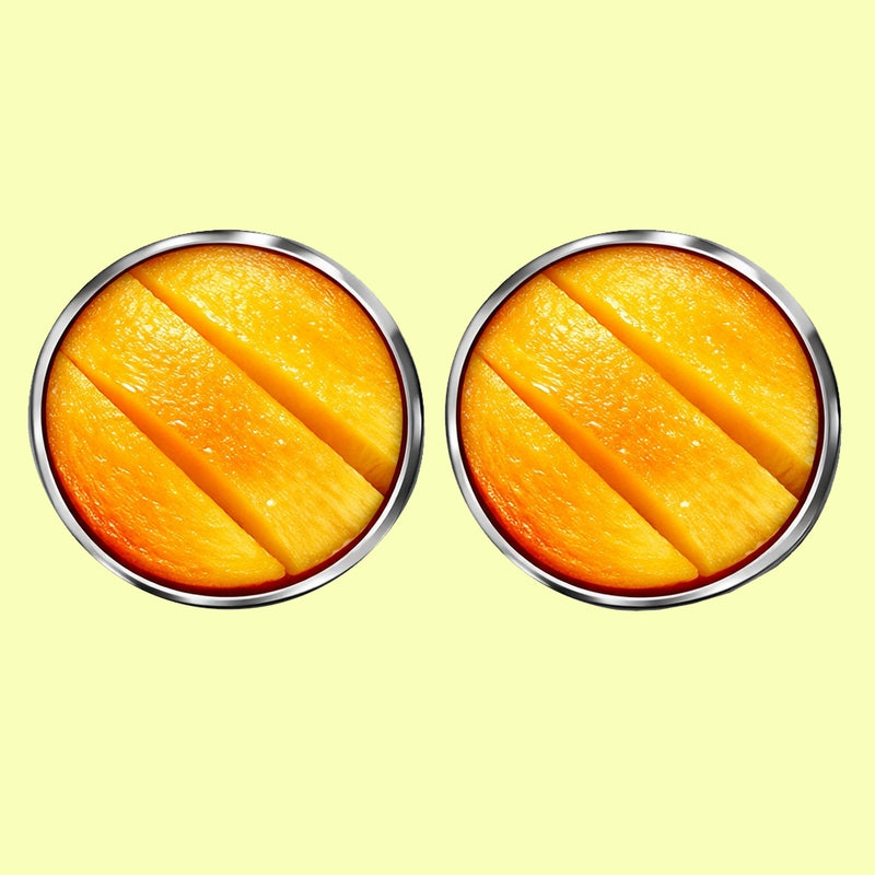 Bassin and Brown Sliced Mango Fruit Cufflinks