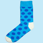 Bassin And Brown Spotted Socks - Turquoise Blue, Royal Blue and White