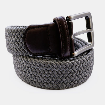 Bassin and Brown Springett Plain Grey Woven Elasticated Belt