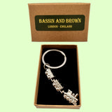 Bassin and Brown Train and Carriages Keyring - Silver