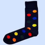 Bassin and Brown Vernon Multi Coloured Spotted Socks - Navy