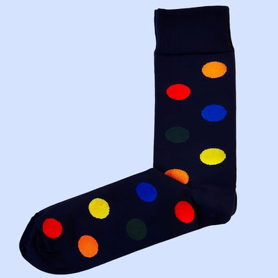 Bassin and Brown Vernon Multi Coloured Spotted Socks - Navy