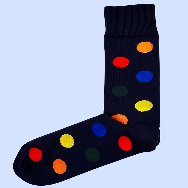 Bassin and Brown Vernon Multi Coloured Spotted Socks - Navy