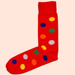 Bassin and Brown Vernon Multi Coloured Spotted Socks - Red