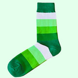 Bassin and Brown Warricke Multi Stripe Socks - Green, Lime, Mint, Forest and White