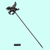 Bassin and Brown Winged Unicorn Jacket Lapel Pin – Gunmetal Black