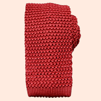 Bassin and Brown - Plain Knitted  - Silk Tie  - Mauve