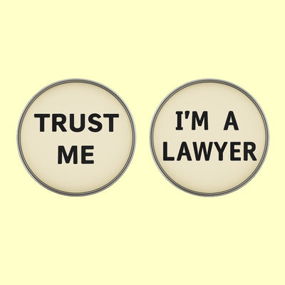 Bassin and Brown Trust Me I'm A Lawyer Cufflinks - White and Black