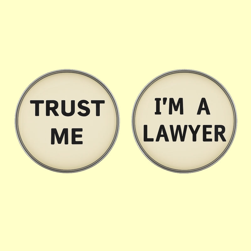 Bassin and Brown Trust Me I'm A Lawyer Cufflinks - White and Black
