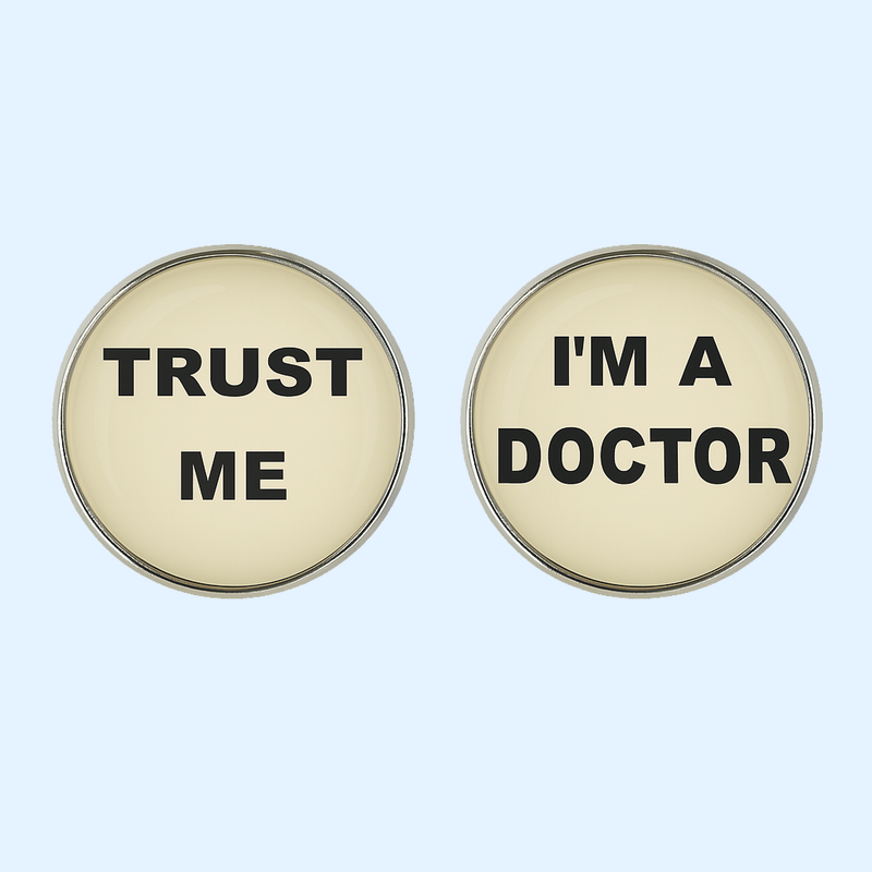 Bassin and Brown Trust Me I'm A Doctor Cufflinks - White and Black